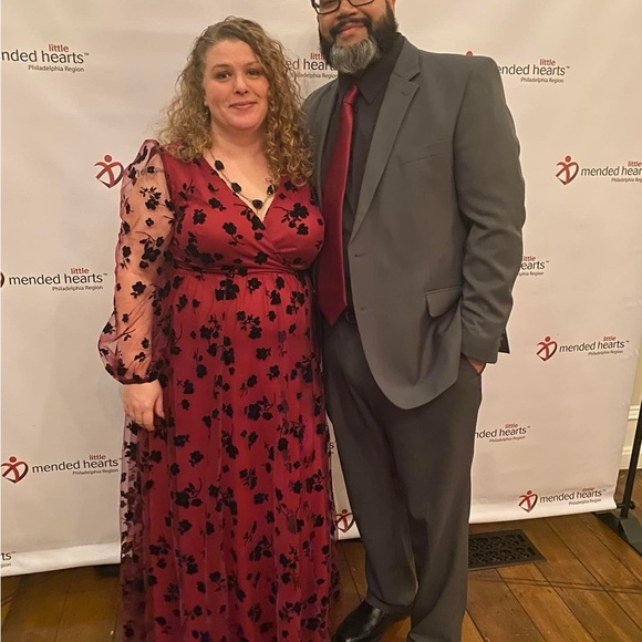 Shein Curve formal dark red and black formal dress - Picture 8 of 8